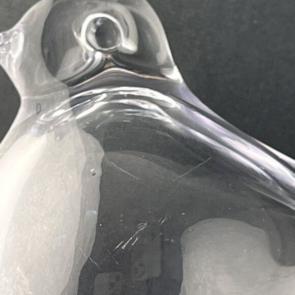 Urshult Sweden Clear Glass Intentional Bubbles Egg & Bird Paperweight‎ MCM Lot - Picture 11 of 11